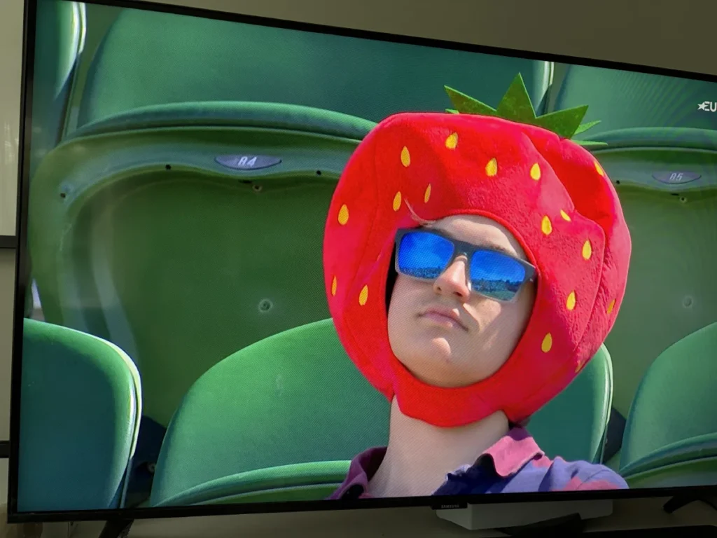 Wimbledon audience strawberry hat